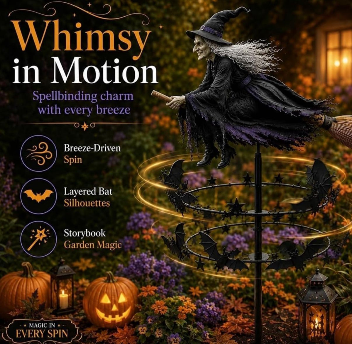 Enchanted Witch Garden Wind spinner